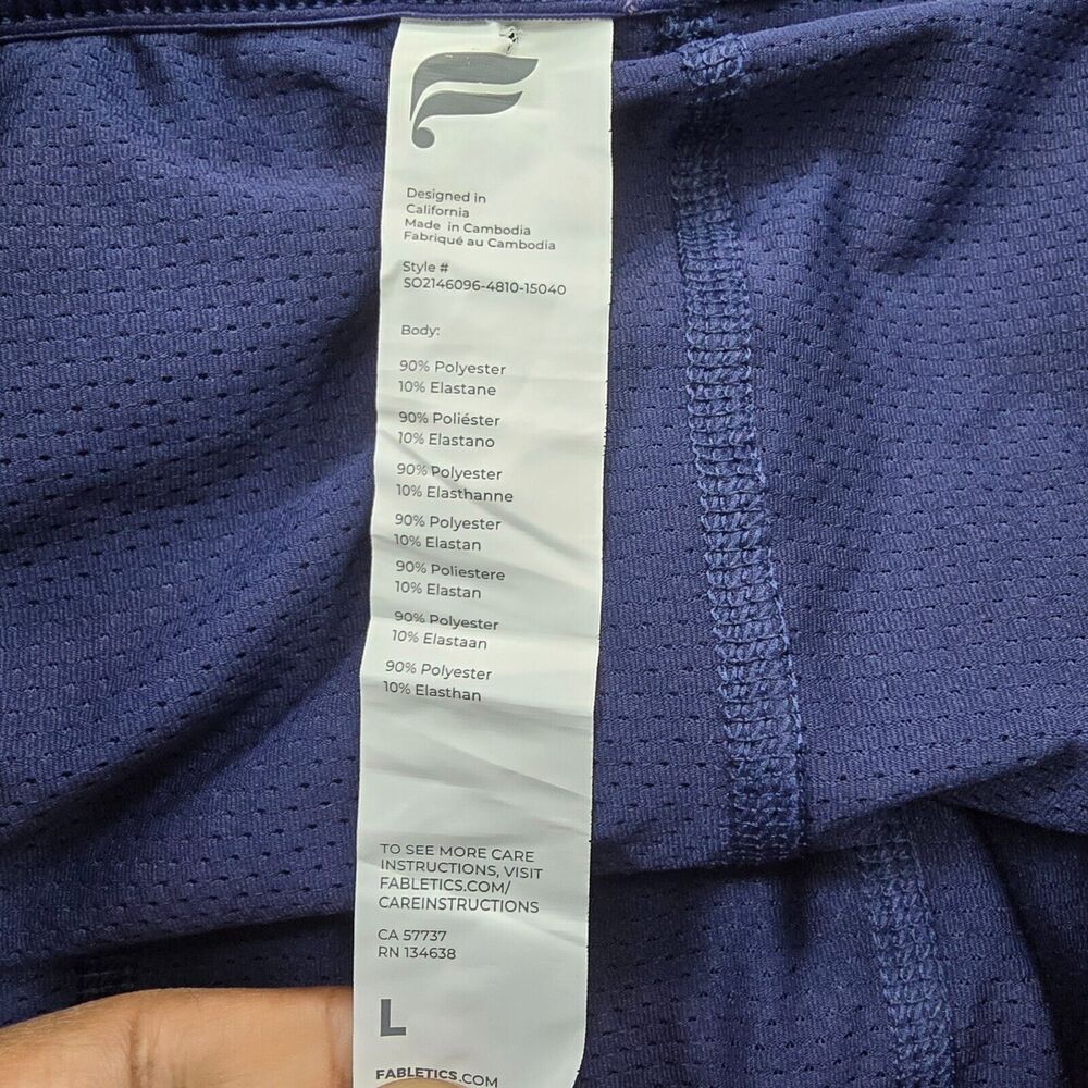 Fabletics Men's Blue Fundamental Performance Gym Shorts 9" Inseam Workout Size L - Picture 3 of 10